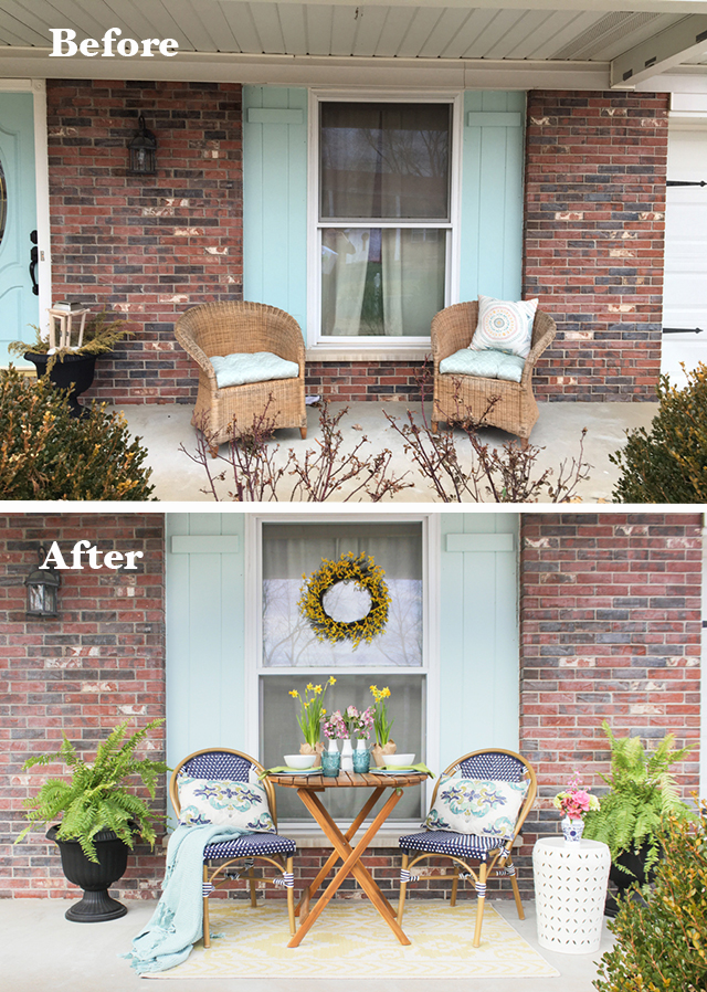 Before and After of Spring Porch Refresh