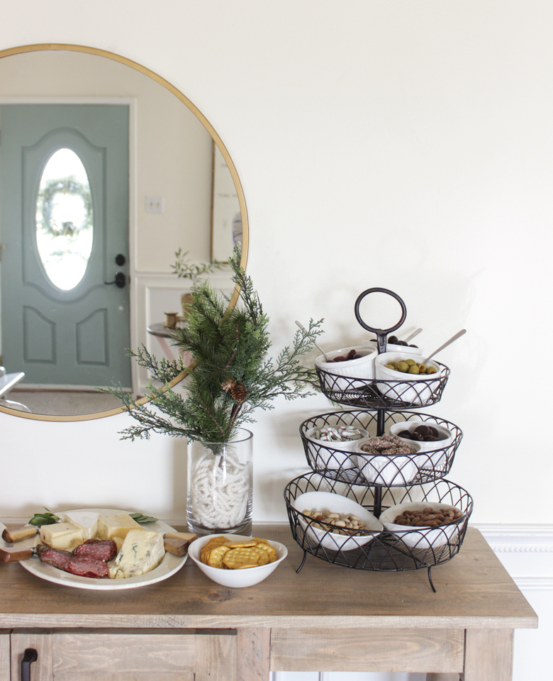 Buffet with mirror and charcuterie