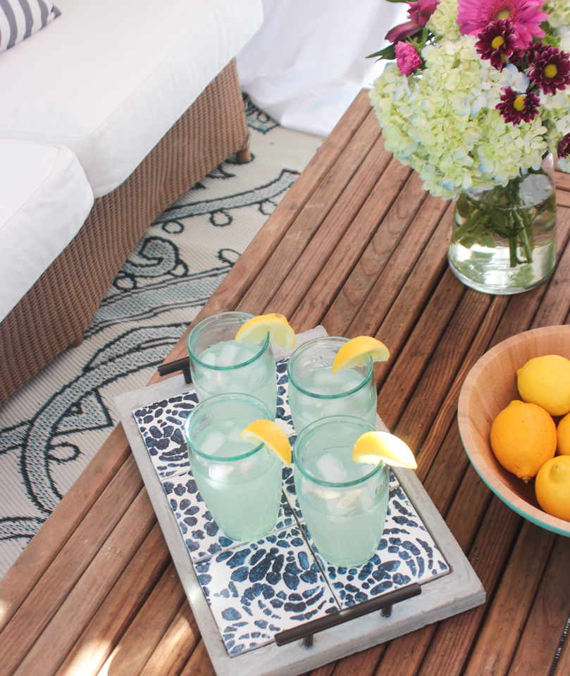 DIY Concrete Tray with Removable Coasters - Shades of Blue Interiors