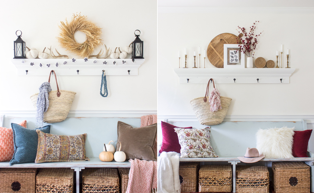 two fall entry way styling options for inspiration 