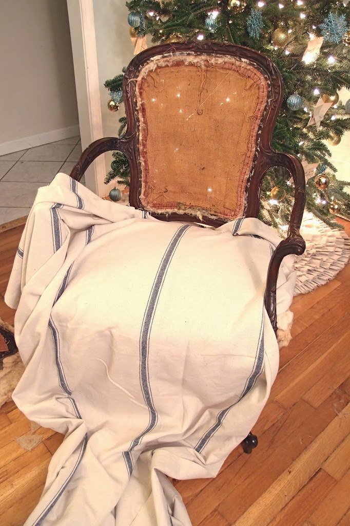 Measuring fabric for seat of french chair