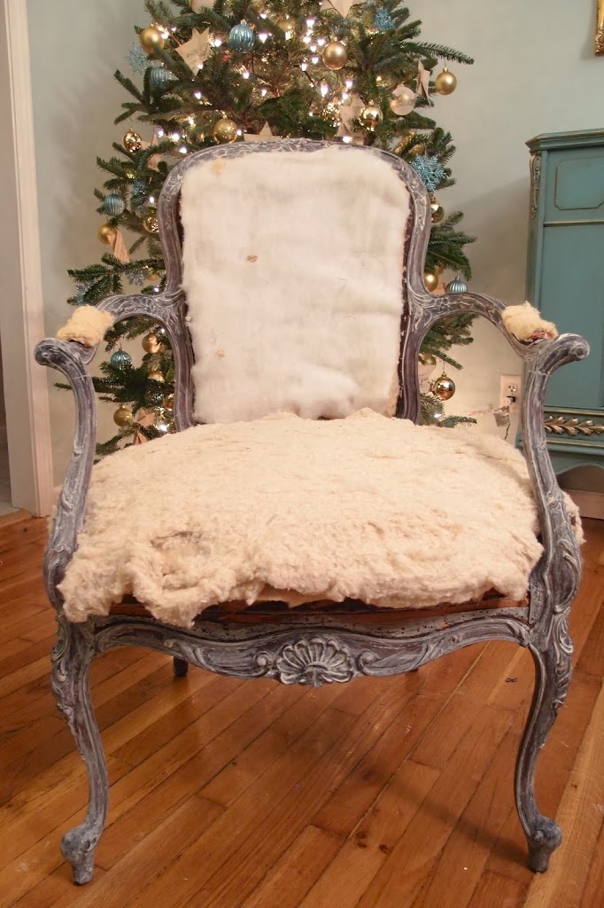 French chair frame white washed