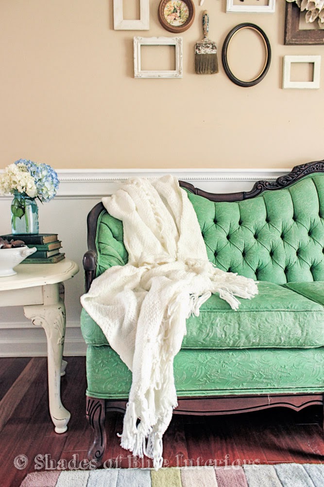 Makeover Monday Green Painted Sofa