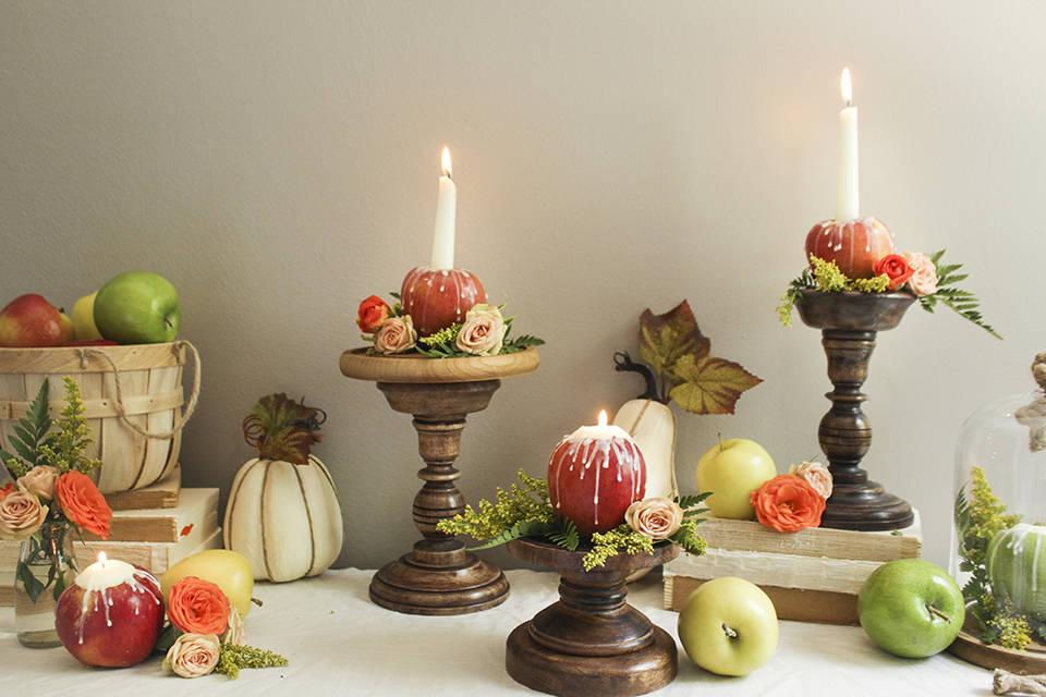 Tablescape with Apple Candles