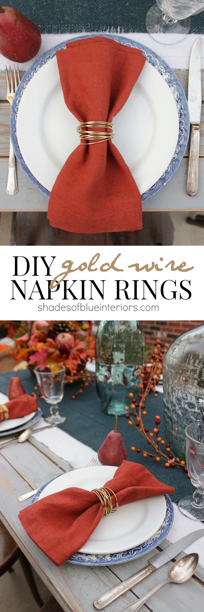 DIY Gold Wire Napkin Rings
