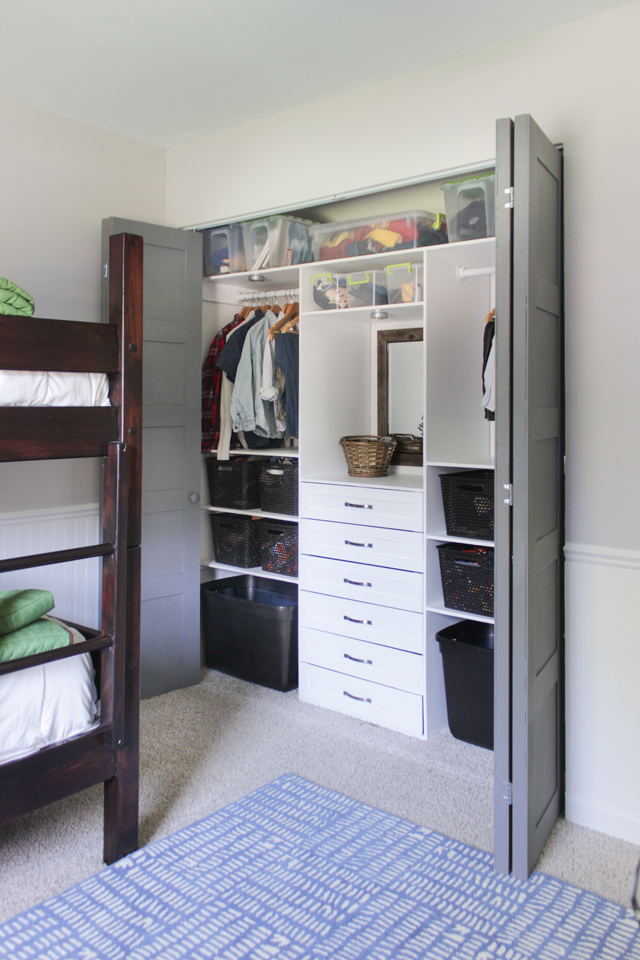 Closet makeover with 6 drawer organization system