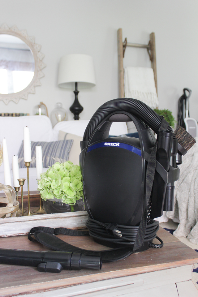 Oreck Ultimate Handheld cleaner to clean upholstery and furniture