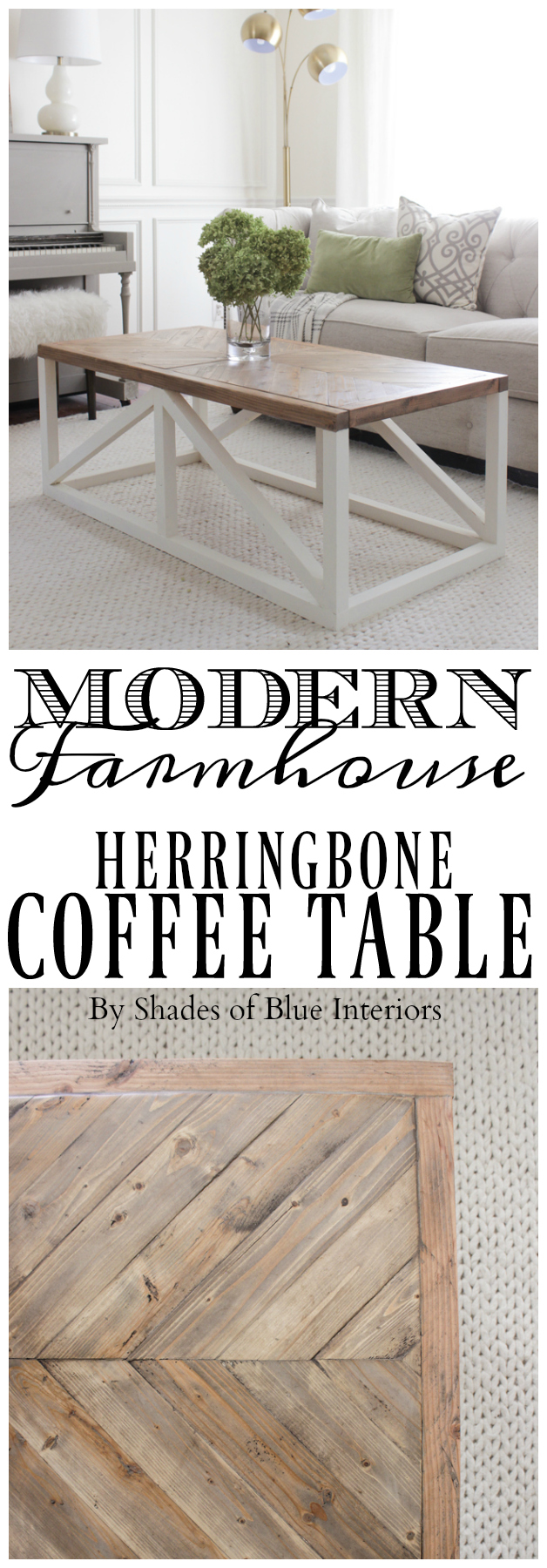 Modern Farmhouse Herringbone Coffee Table