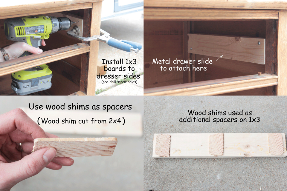 How To Install Drawer Slides On A, How To Fix Dresser Drawer Rails