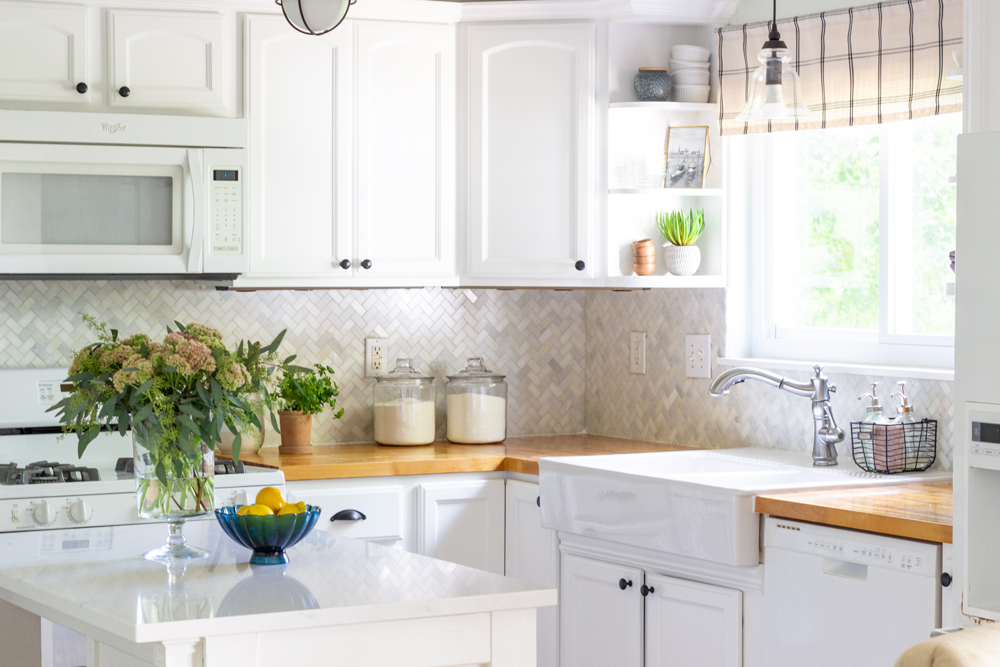 Affordable Kitchen Updates With Quartz And Paint Shades Of Blue