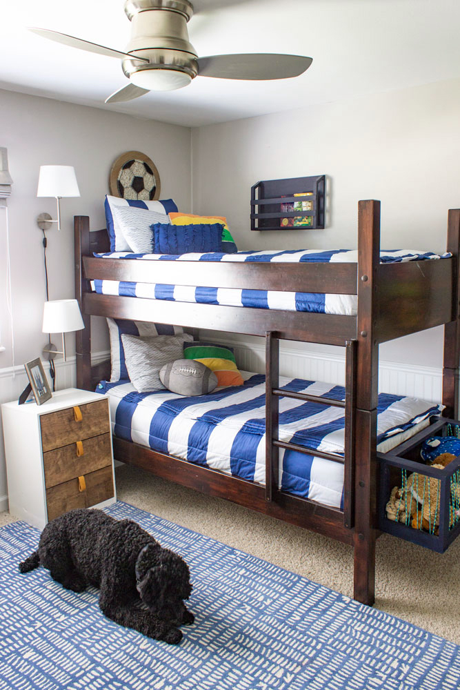 Bedding For Bunk Beds Shades Of Blue, Bunk Bed Ceiling Fan