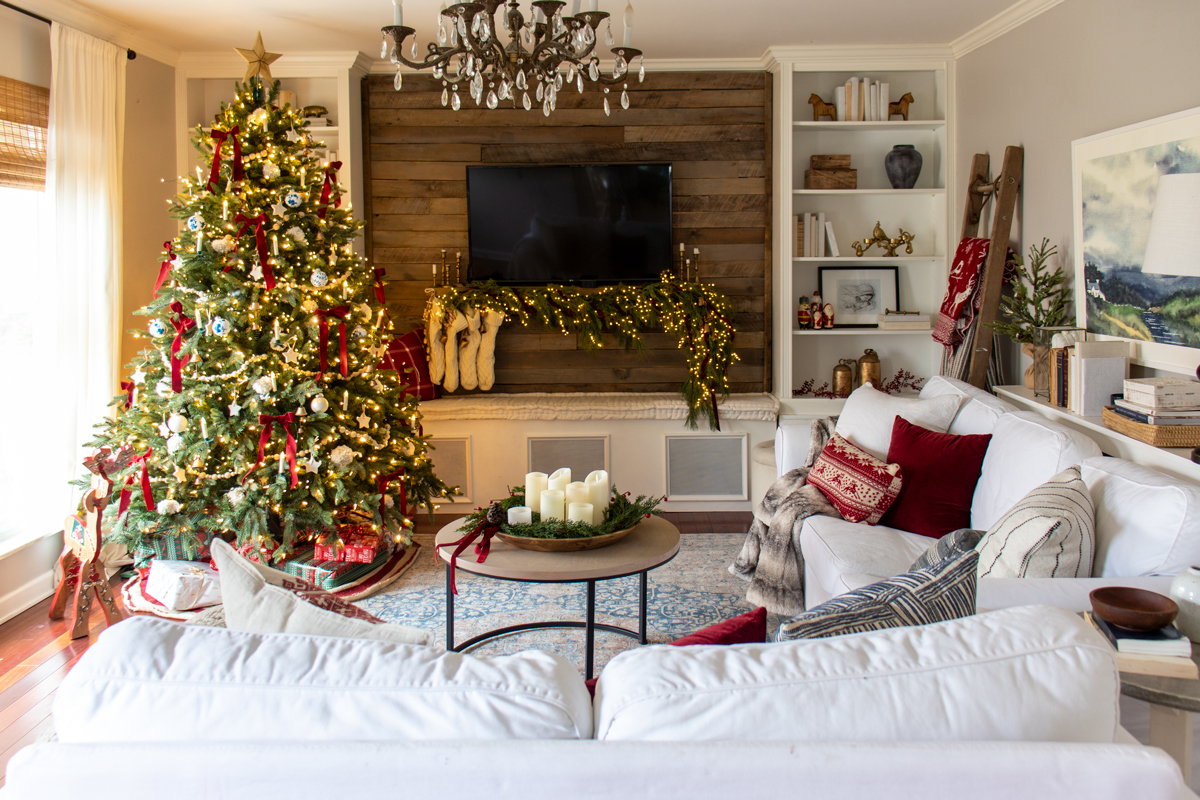 Christmas Living Room 2020 - Shades of Blue Interiors